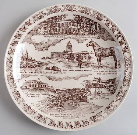 State Plate Kentucky-Brown - No Box-Kentucky Motif 1