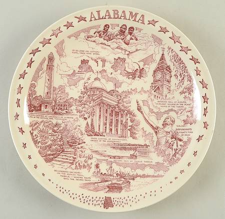State Plate Alabama - No Box-Alabama Motif 1-Red