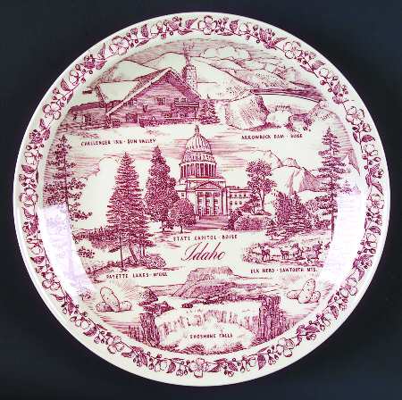 State Plate Idaho - No Box-Idaho Motif 1-Red