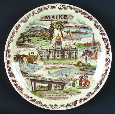 State Plate Maine - No Box-Maine Motif 2 - Multi