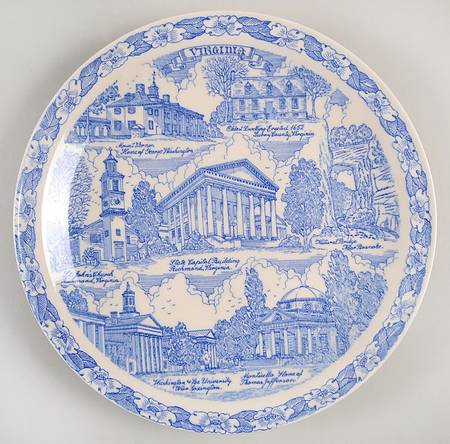 State Plate Virginia-Blue - No Box-Virginia Motif 3