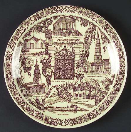 City Plates Charleston South Carolina-Brown - No Box-S Carolina Motif 3-Brown