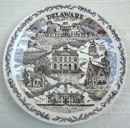 State Plate Delaware - No Box-Delaware Motif 1 Brown