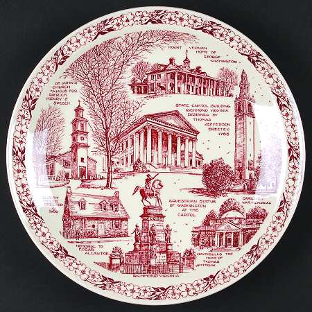 State Plate Virginia-Red - No Box-Virginia Motif 1