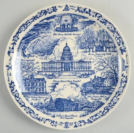 State Plate Rhode Island-Blue - No Box-Rhode Island Motif 3