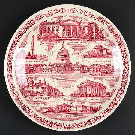 State Plate Washington Dc-Red - No Box-Washington Dc Motif 1