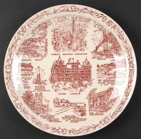 State Plate New York - No Box-New York Motif 1-Red