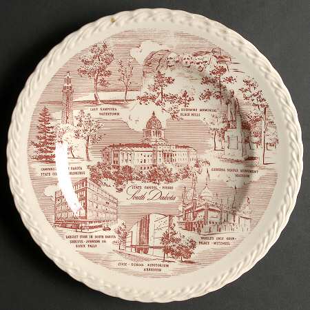 State Plate South Dakota - No Box-South Dakota Motif 1 Red Swirl