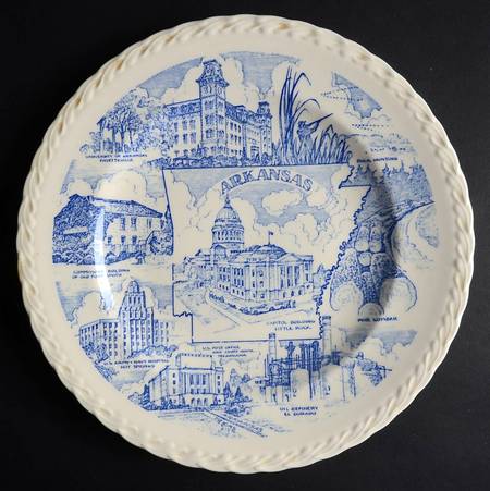 State Plate Arkansas - No Box-Arkansas Motif 2-Blue
