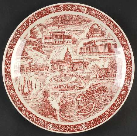 State Plate Wisconsin - Wisconsin Motif 1-Red