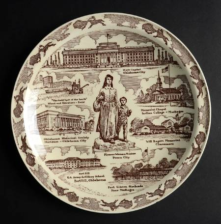 State Plate Oklahoma-Brown - No Box-Oklahoma Motif 1