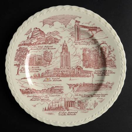 State Plate Nebraska - No Box-Nebraska Motif 1-Red Swirl