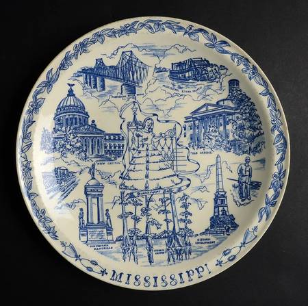 State Plate Mississippi - No Box-Mississippi Motif1-Blue