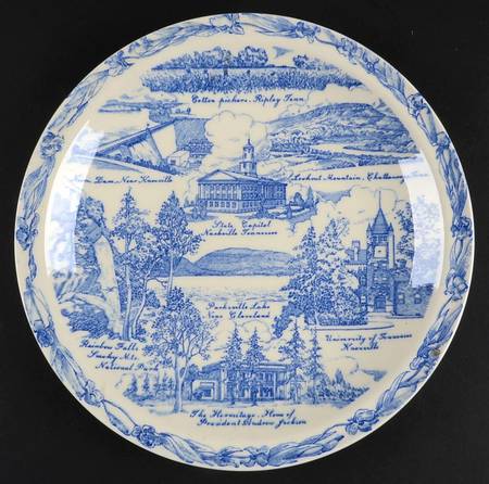 State Plate Tennessee-The Volunteer State - No Box-Tennessee Motif 1-Blue