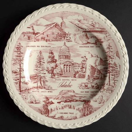 State Plate Idaho - No Box-Idaho Motif 1-Red Swirl