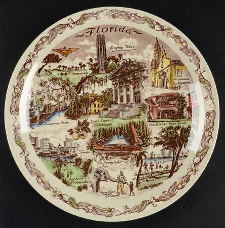 State Plate Florida - No Box-Florida Motif 4-Multi