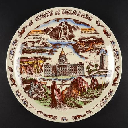 State Plate State Of Colorado - No Box-Colorado Motif 1-Multi