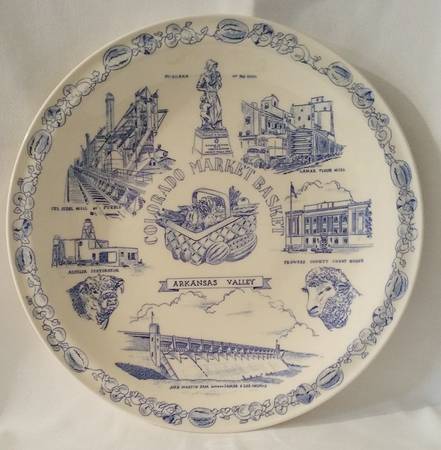 State Plate Colorado Market Basket - No Box-Colorado Motif 4-Blue