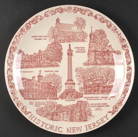 State Plate Historic New Jersey-Red - No Box-New Jersey 1-Red