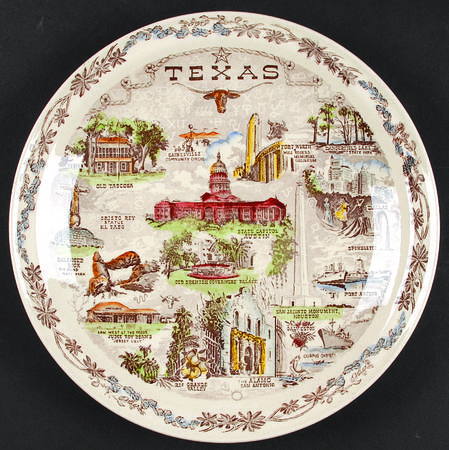 State Plate Texas-Multicolor - No Box-Texas Motif 4-Multi