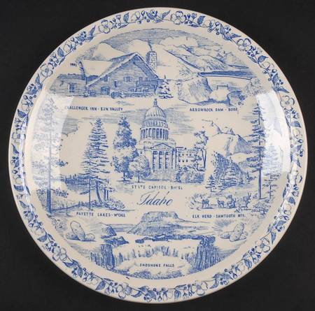 State Plate Idaho - No Box-Idaho Motif 1-Blue