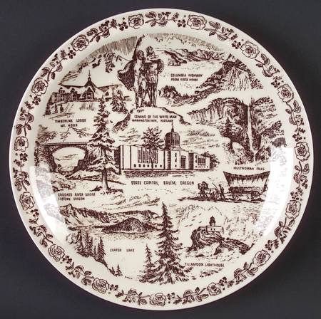 State Plate Oregon-Brown - No Box-Oregon Motif 1-Brown