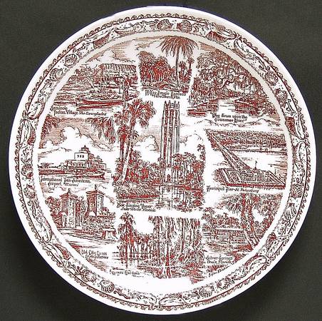 State Plate Florida - No Box-Florida Motif 1-Red