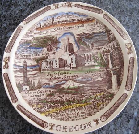 State Plate Oregon-Multicolor - No Box-Oregon Motif 2-Multi