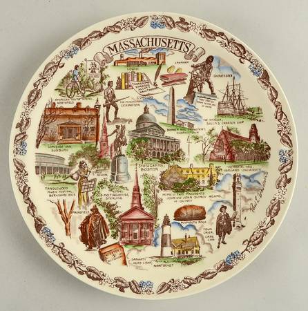 State Plate Massachusetts - No Box-Massachusetts Motif 1-Multi