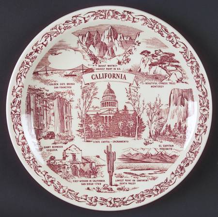 State Plate California - No Box-California Motif 1-Red