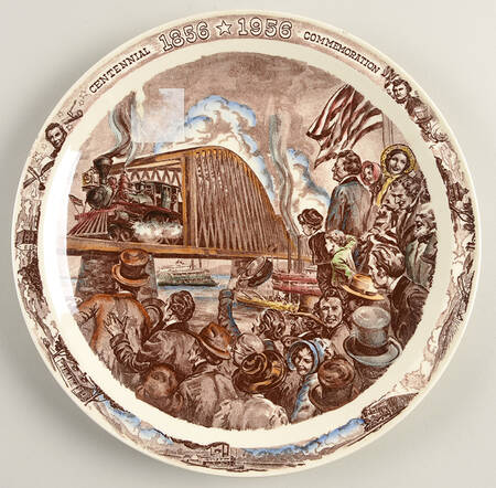 Vernon Kilns Plate Mississippi River Bridge Centennial - No Box