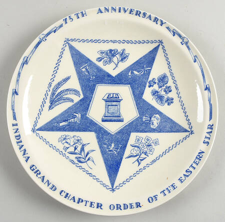 Vernon Kilns Plate Indiana Grand Chapter - No Box