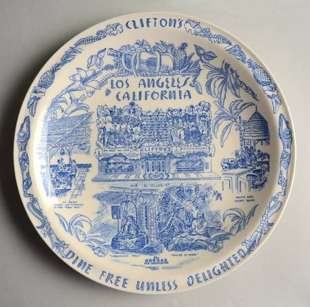 Vernon Kilns Plate Clifton's Los Angeles - No Box