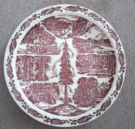 Vernon Kilns Plate Redwood Highway - California, No Box