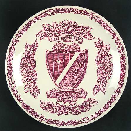 Vernon Kilns Plate Beta Sigma Phi - No Box