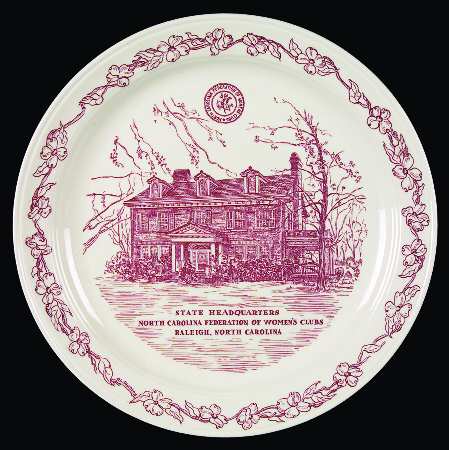 Vernon Kilns Plate Nc Federation Of Women's Clubs - No Box