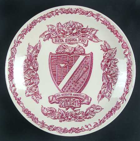 Vernon Kilns Plate Beta Sigma Phi - No Box
