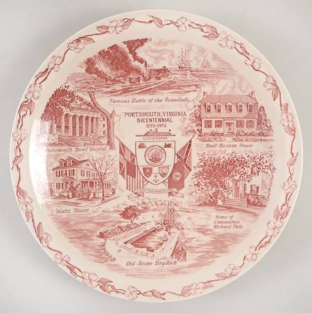 Vernon Kilns Plate Portsmouth, Va-Bicentennial - No Box