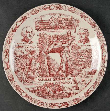 Parks Plates Natural Bridge Virginia - No Box-Virginia Motif 2-Red