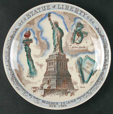 Vernon Kilns Plate Statue Of Liberty - New York, No Box
