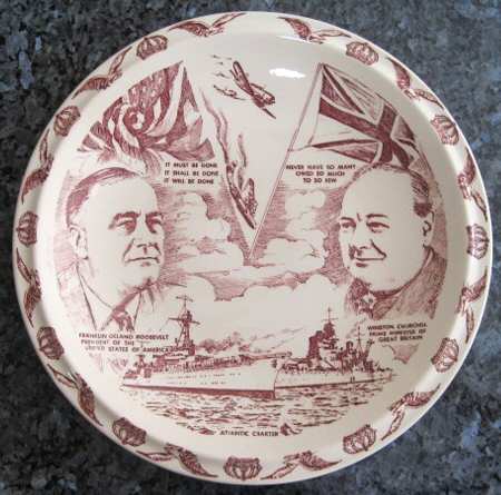 Vernon Kilns Plate Atlantic Charter - No Box 42