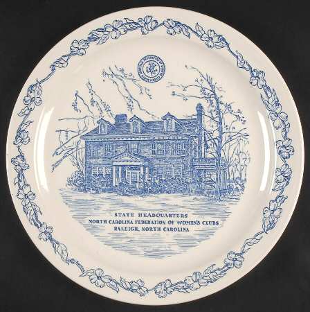 Vernon Kilns Plate Nc Federation Of Women's Clubs - No Box