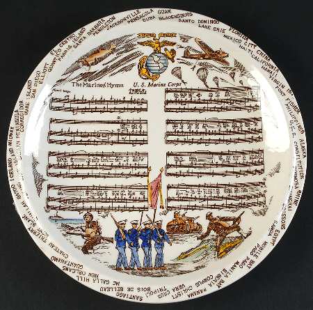 Vernon Kilns Plate The Marine Corps - No Box
