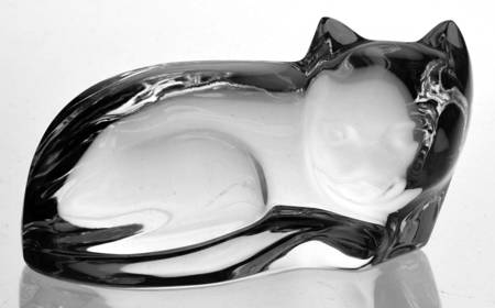 Val St. Lambert Figurines Cat-Curled Up-Large - Boxed