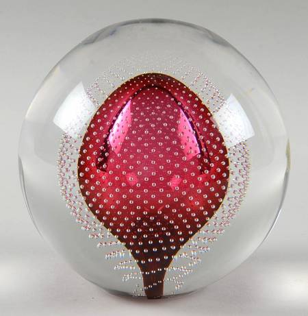 Val St. Lambert Figurines Symphony Red Paperweight  - No Box