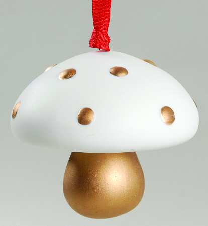 Merry Ornaments Golden Mushroom - With Box