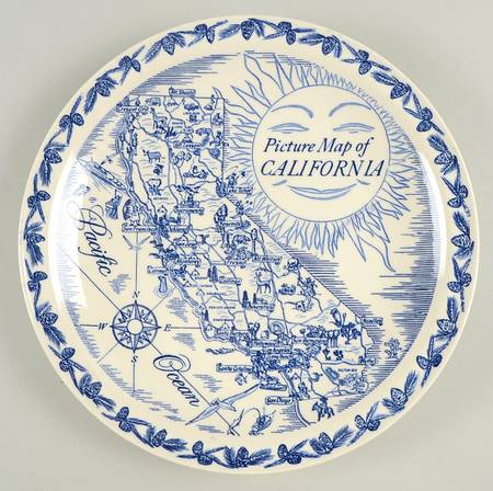 State Map Plate California - No Box-California Motif 1-Blue