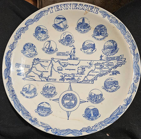 State Map Plate Tennessee - No Box-Tennessee Motif 1-Blue
