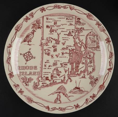 State Map Plate Rhode Island - No Box-Rhode Island Motif 1