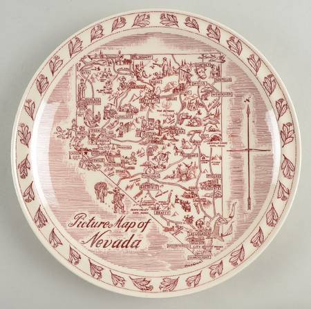 State Map Plate Nevada-Red - No Box-Nevada Motif 1-Red